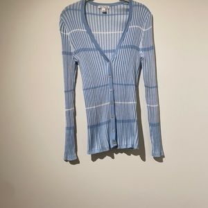 Belford long sleeved shades of baby blue cardigan